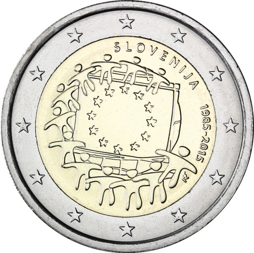 Slowenien 2 Euro 2015 bfr.  30 Jahre Europa-Flagge