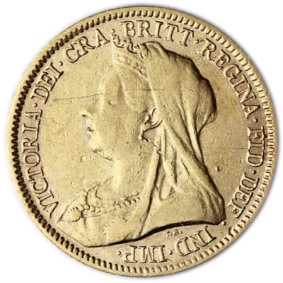 Großbritannien-0,5-Sovereign-1894-Königin-Victoria-mit-Witwenschleier-I