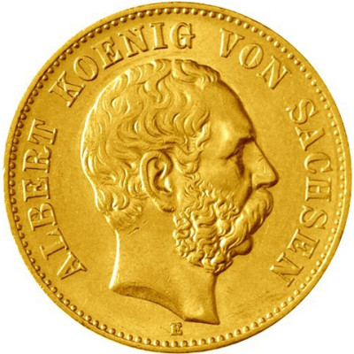 Sachsen 20 Mark Goldmünze 1894-1895 Albert – Jäger 264