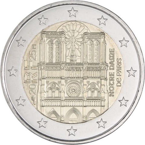 Frankreich-2 Euro-2025-bfr-Notre Dame-RS