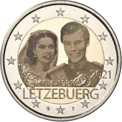 Luxemburg-2-Euro-2021-Hochzeitstag-von-Henri-und-Maria-Teresa-Fotoprägung-Coin-Card