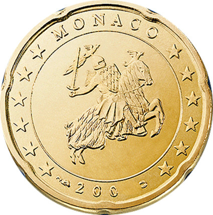 Monaco 20 Cent bankfrisch Fürst Rainer III