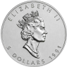 Kanada-5-Dollar-1991-1-Unze-Silber-Maple-Leaf-VS