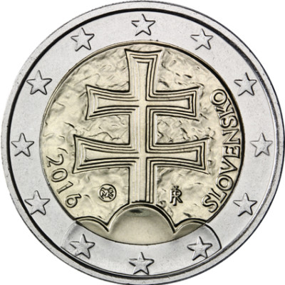 Slowakei 2 Euro Kursmuenze Doppelkreuz 2016