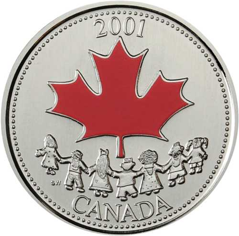 Kanada 25 Cents 2001 stgl. Maple Leaf -1
