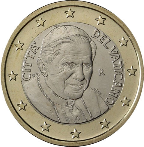 Euro Kursmünzen Vatikan 1 Euro Papst Benedikt sammeln 