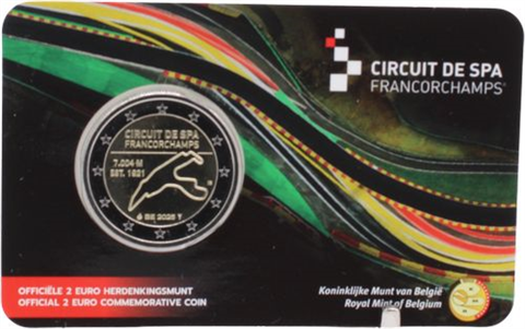 Belgien-2 euro-2025-Stgl-Rennstrecke-Coincard-Gelb-RS