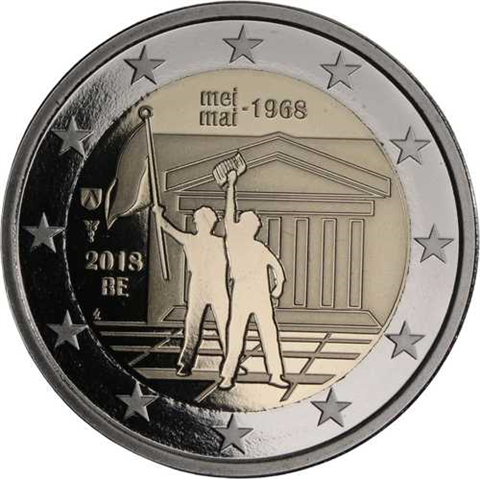 Belgien-2 Euro-2018-PP-Studentenrevolte-Etui