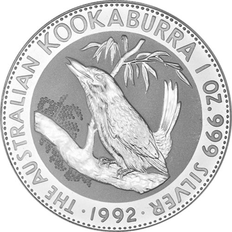 Australien-1-Unze-Silber-1992---1-Dollar-Kookaburra-RS