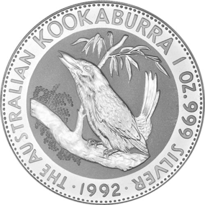 Australien-1-Unze-Silber-1992---1-Dollar-Kookaburra-RS