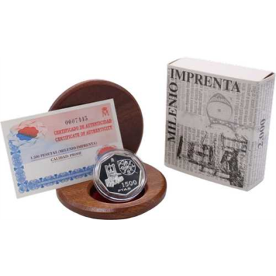 Spanien-1500 Ptas-2000-PP-Milenio Imprenta-Etui