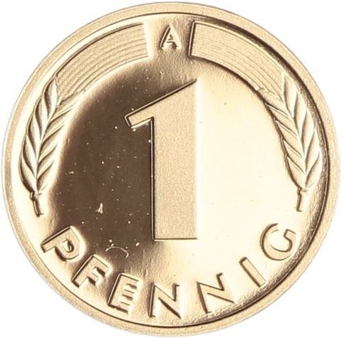 Deutschland-1 Pfennig-2001-AUpp-Glückspfennig-RS