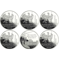 Deutschland-5x10DM-2000-AgPP-DeutscheEinheit-MzzADFGJ