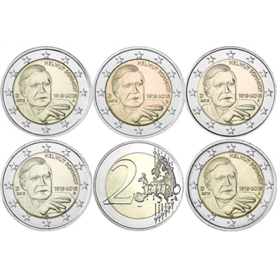 Deutschland-2Euro-2018-Helmut-Schmidt-Münzzeichen-ADFGJ-RS