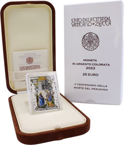 Vatikan-25Euro-2023-AGpp-Perugino-Etui