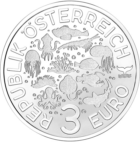 Österreich-3Euro-2025-Skorpionfisch-BuckelDrachenkopf-RS