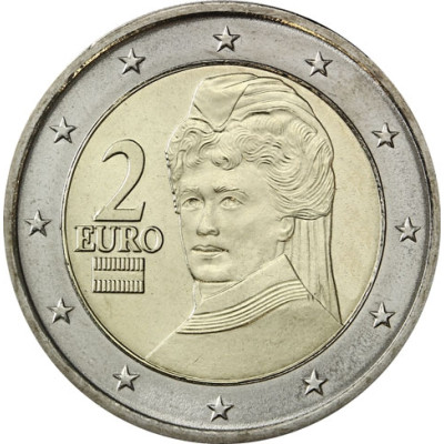 Österreich 2 Euro Kursmünze  Berta von Suttner Gedenkmünzen KMS Banknoten Zubehör bestellen 