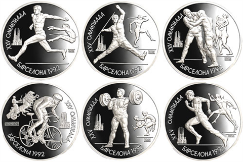 Russland-6x1-Rubel-PP-Barcelona-Olympiade-RSVS