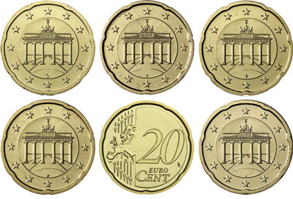 Deutschland 20 Euro-Cent 2015  Kursmünze mit Eichenzweig