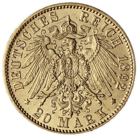 J. 252  Preussen 20 Mark  1890-1913  Wilhelm II.