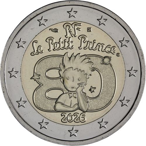 Frankreich-2 Euro-2026-Stgl-Kleiner Prinz-CC-Gelb Wüstenläufer-RS