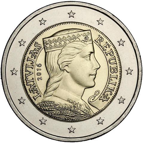 Lettland-2Euro-2016-Trachtenmädchen-RS