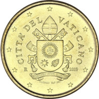 50 Euro-Cent Münzen aus dem Vatikan mit dem  Papst-Wappen von Franziskus