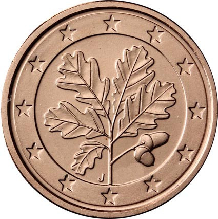 Deutschland 5 Euro-Cent 2016 Kursmünze mit Eichenzweig