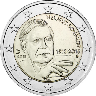 Deutschland 2 Euro 2018 Helmut Schmidt  Mzz. G