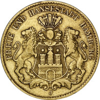 Kaiserreich 20 Mark 1875 - 1887 Statdwappen Hamburg J.210