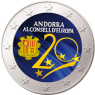 Andorra 2 Euro 2014 bfr.  20. Jahrestag zum Beitritt in den Europarat FARBE
