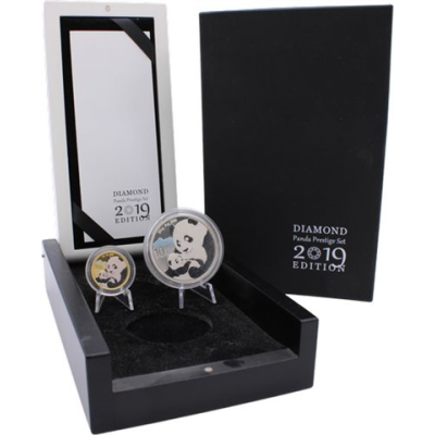 China-110 Yuan-2019-AUAG-Panda Diamond Prestige Set-Etui
