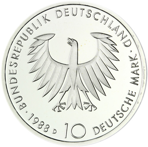 Deutschland 10 DM Silber 1988 Stgl. 200. Geburtstag von Arthur Schopenhauer