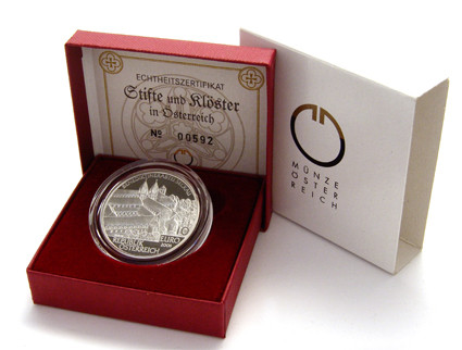 Österreich-10-Euro-2008-Silber-PP-Seckau-Etui