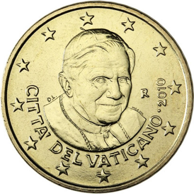 Euro Sammlermünze Vatikan 50 Cent 2010 Stgl. Papst Benedikt XVI.