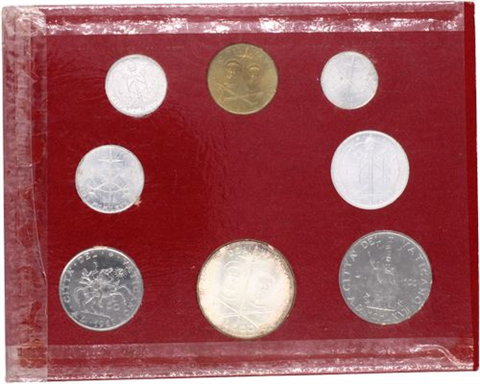 Vatikan-668 Lire-1967-Stgl-Kursmünzensatz-RS
