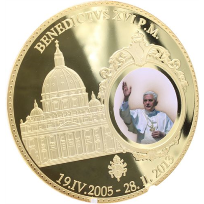 Vatikan-Medaille-2011-CUpp-Benedikt XVI-vergoldet-RS