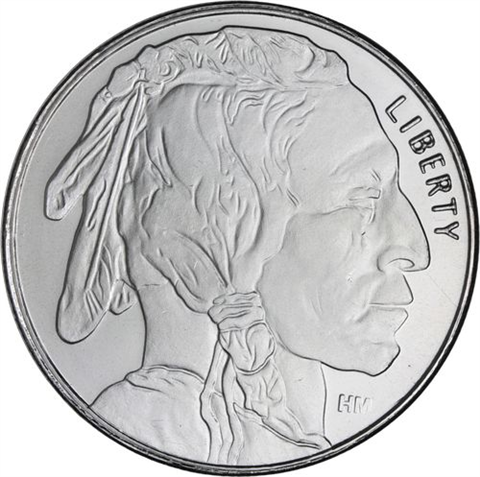 USA-1oz-AGstgl-Büffel Indianer-RS