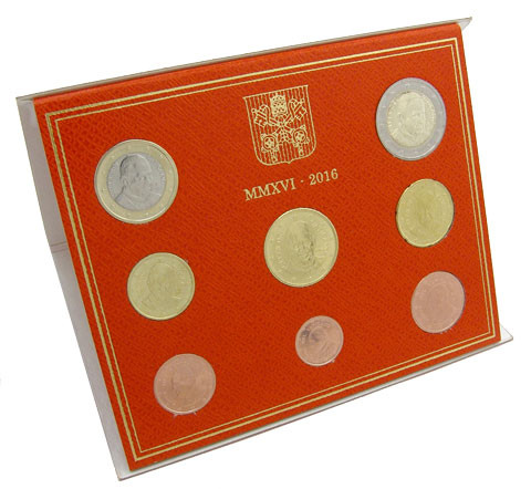 Euro Kursmünzensatz 2016 Vatikan mit Papst Franziskus