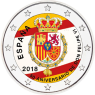 Spanien-2Euro-2018-Farbmünze-50Geburtstag-Koenig-Felipe-RS
