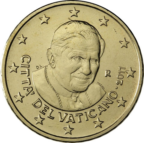 Sonderprägung Kursmünze Vatikan 50 Cent 2011 Stgl. Papst Benedikt XVI.