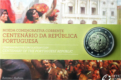 Portugal 2 Euro Sammlermünze  2010 PP 100 Jahre Republik Portugal