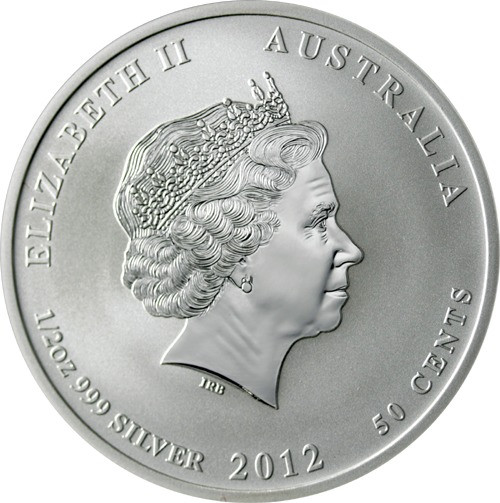 1/2 Oz Silbermünzen Australien Lunar II - Jahr des Drachen 2012