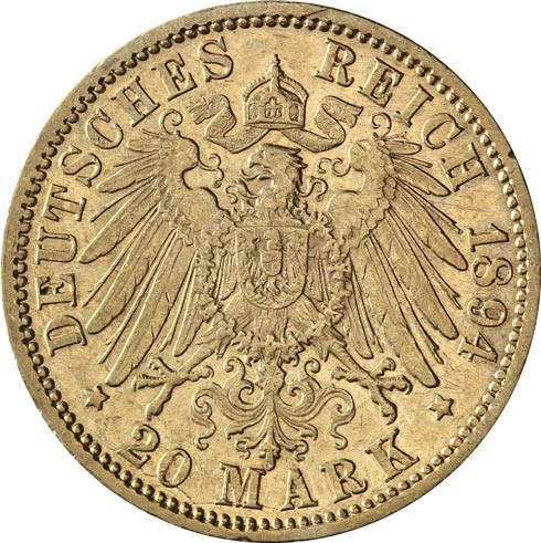 J.189 - Baden 20 Mark 1894 ss-vz Großherzog Friedrich I.