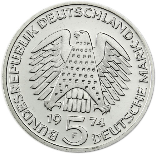 5 DM Gedenkmünze 1974 Grundgesetz der Bundesrepublik Deutschland