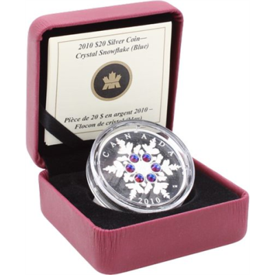Kanada-20 Dollar-2010-AGpp-Blue Crystal Snowflake-Etui