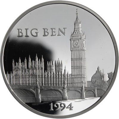 Frankreich-100 Francs 15 Ecus-1994-AGpp-Big Ben-RS