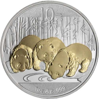 China-10Yuan-2013-AG-Panda-Goldveredelung-FD-VS