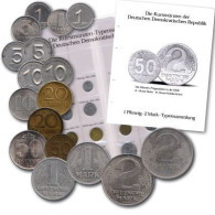 DDR Zahlgeld Typensatz – 17 Münzen von 1 Pfennig bis 2 Mark-RS