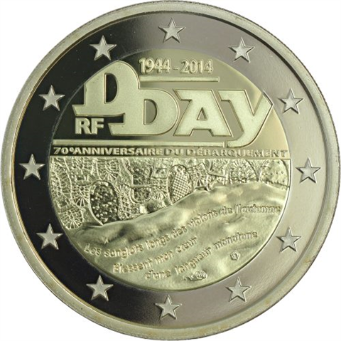 Frankreich-2Euro-2014-cuniPP-D-Day-Etui